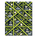 Zen Bamboo Stone Balance Art Rug