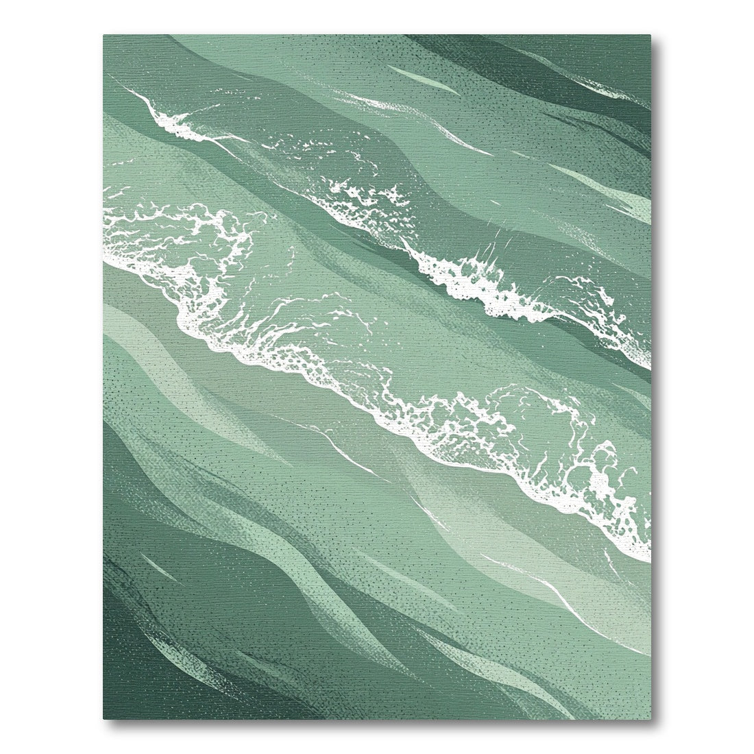 Sage Green Abstract Ocean Wave Ripples Rug