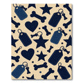 Navy Bone and Star Heart Cream Rug