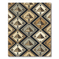 Geometric Pyramid Diamond Earth Tones Rug