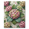 Pastel Pink and Cream Hydrangea Botanical Rug