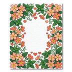 Coral Blossom Heart Garland Rug
