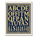 Golden Alphabet Figures Border Rug