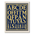 Golden Alphabet Figures Border Rug