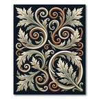 Ornate Acanthus Scrollwork Leaf Design Rug