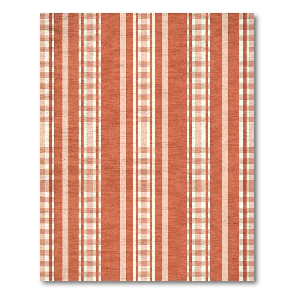 Terracotta Gingham Stripe Combination Rug