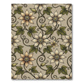 Beige Floral Vine Swirl Rug