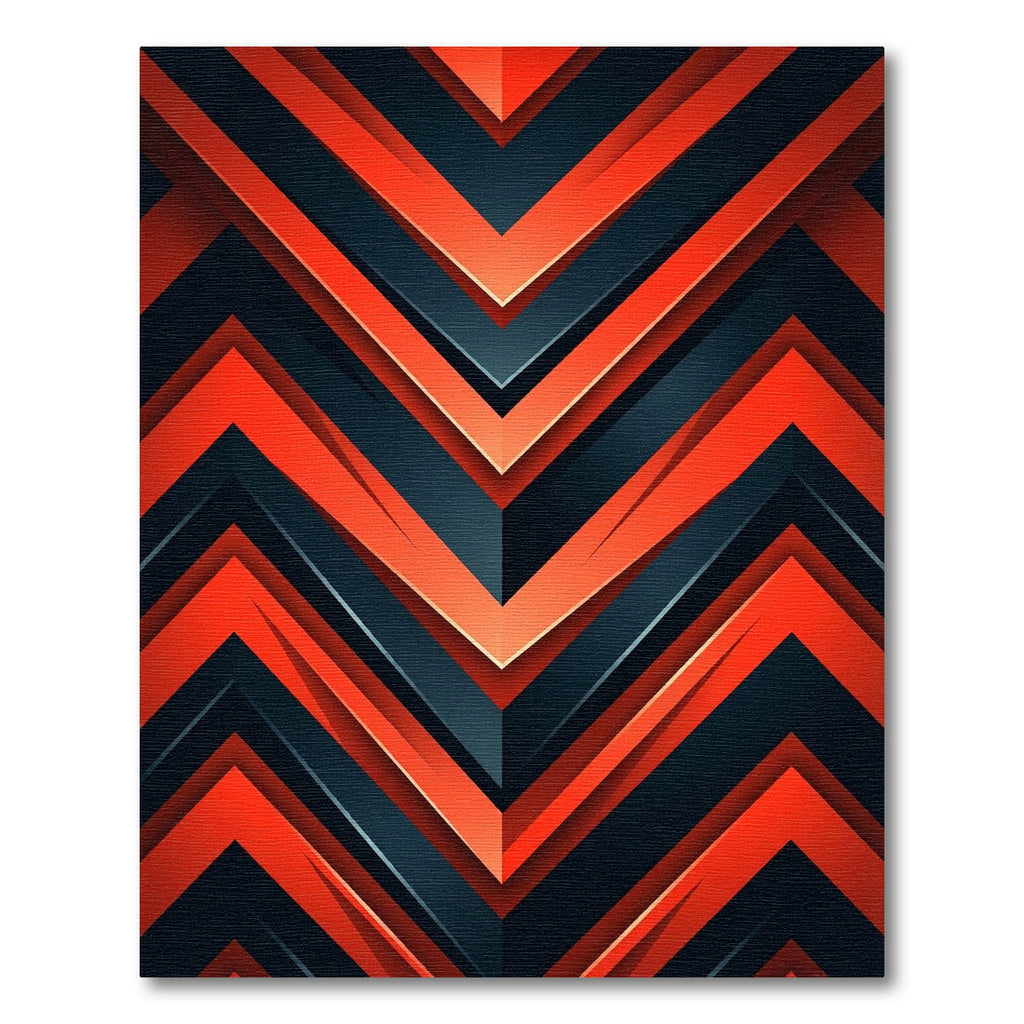 Bold Orange and Charcoal Chevron Geometric Rug