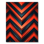 Bold Orange and Charcoal Chevron Geometric Rug