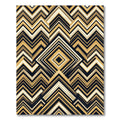 Golden Brown Chevron Geometric Diamond Rug