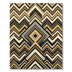 Golden Brown Chevron Geometric Diamond Rug