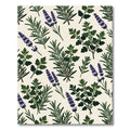 Botanical Rosemary and Lavender Cream Herb Garden Rug