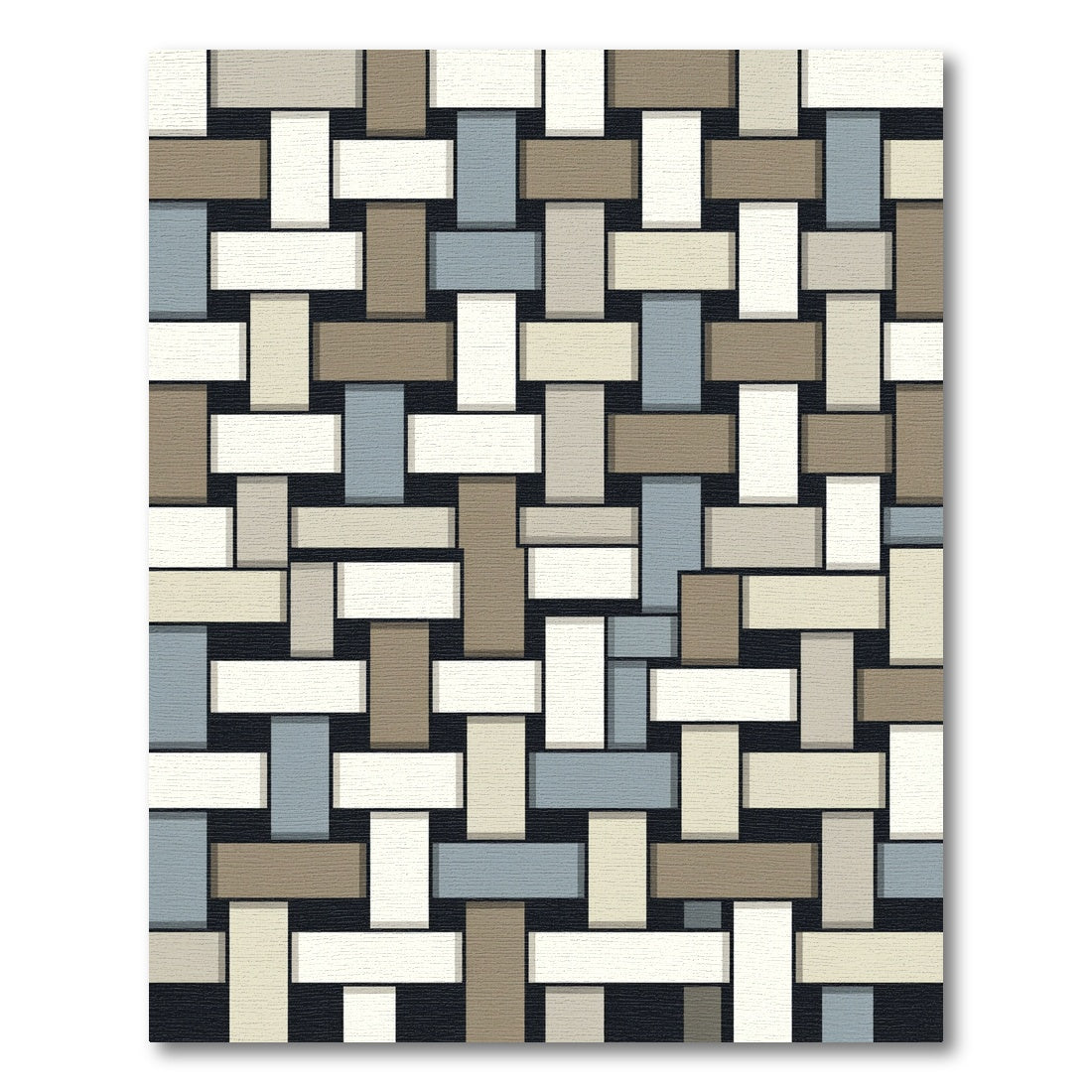 Modern Geometric Woven Earth Tone Rug