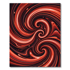 Vibrant Crimson Abstract Swirl Rug
