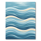 Ocean Blue Wave Stripe Rug