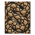 Coiled Serpent Brown Abstract Reptile Scale Rug