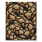 Coiled Serpent Brown Abstract Reptile Scale Rug
