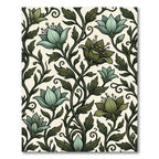 Botanical Sage Green Floral Vine Rug