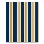 Navy Blue and Gold Classic Striped Rug