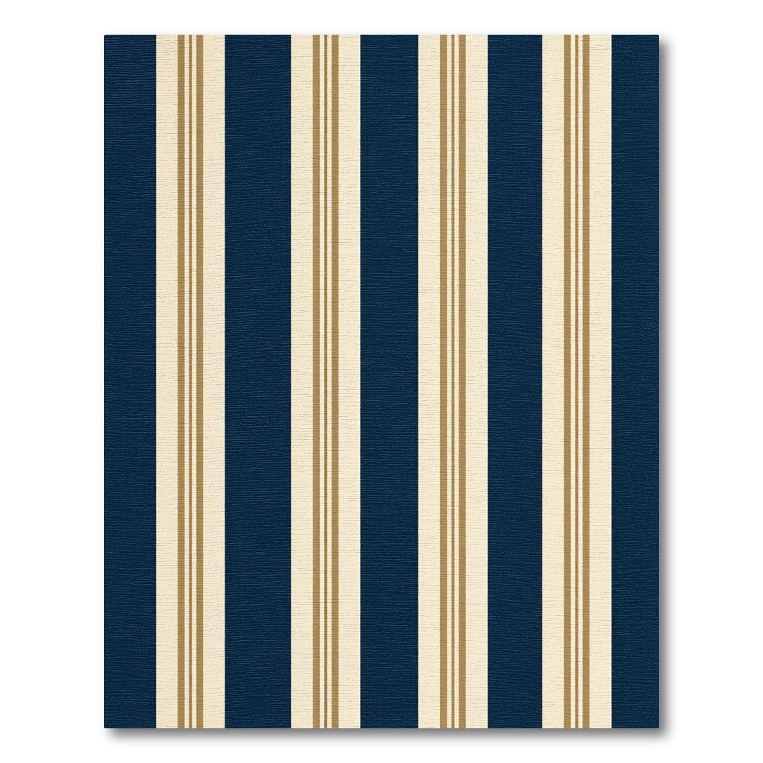 Navy Blue and Gold Classic Striped Rug