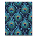 Opulent Teal Peacock Feather Damask Rug