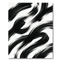 Bold Black Brushstroke Swirl Rug