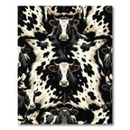 Black and White Dairy Cow Collage Rug