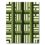 Abstract Green Stripe Geometric Rug