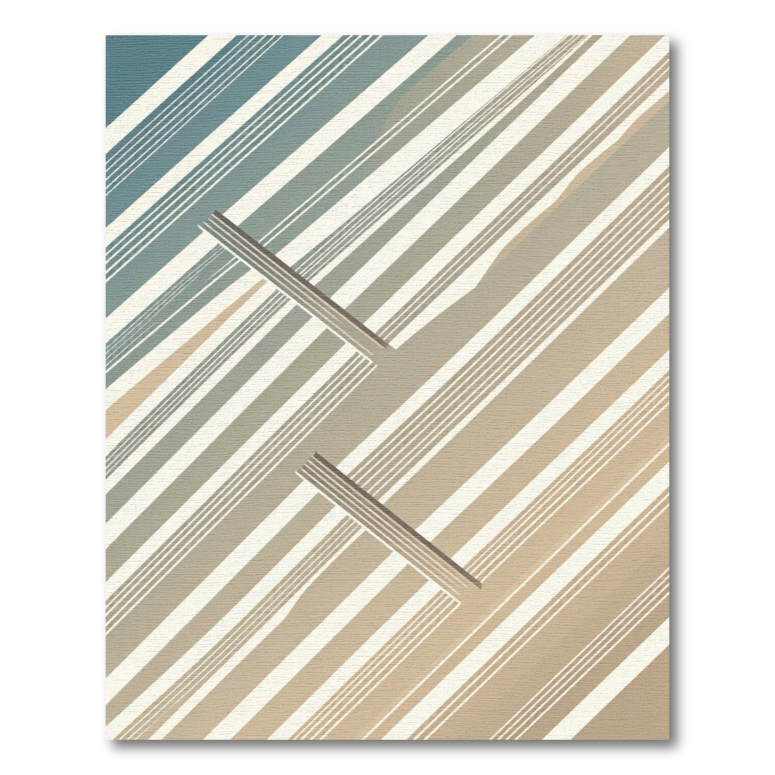 Modern Diagonal Stripe Earth Tone Rug