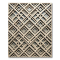 Contemporary Beige Geometric Lattice Square Rug