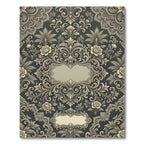 Elegant Charcoal Silver Floral Damask Arrangement Rug