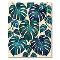 Lush Teal Tropical Monstera Foliage Rug