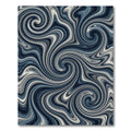 Deep Blue Swirling Marbled Waves Rug