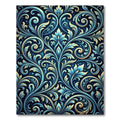 Ornate Blue Gold Acanthus Scroll Rug