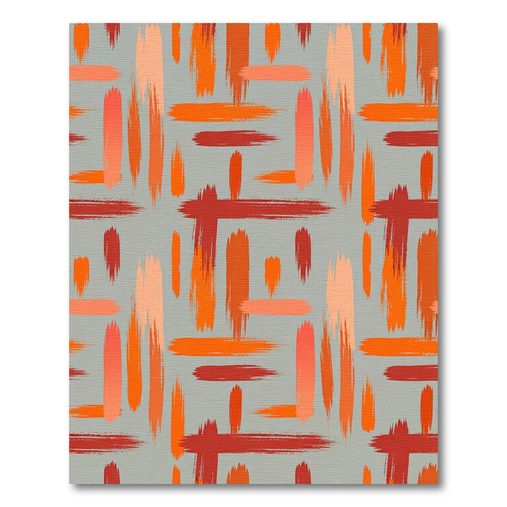 Vibrant Orange Red Abstract Brushstroke Rug