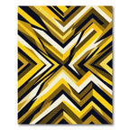 Bold Golden Geometric Angular Abstract Rug