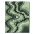 Modern Sage Green Layered Wave Rug