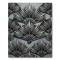 Art Deco Gray Fan Palm Rug