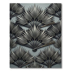 Art Deco Gray Fan Palm Rug
