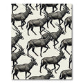 Sophisticated Gray Antelope Animal Illustration Rug