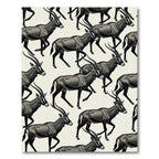 Sophisticated Gray Antelope Animal Illustration Rug
