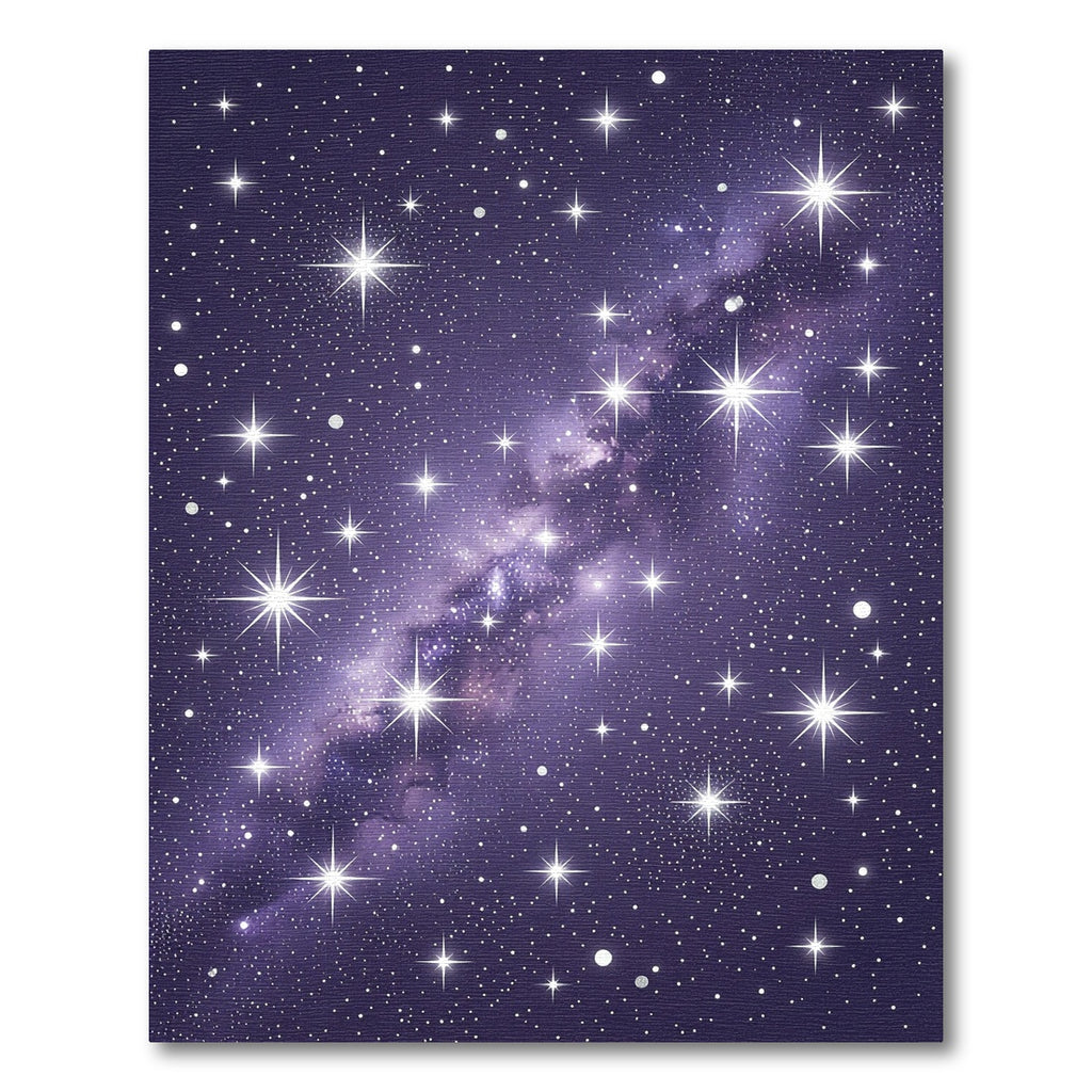 Celestial Purple Starry Night Sky Rug