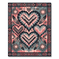 Tribal Heart Ikat Arrows Coral Gray Rug