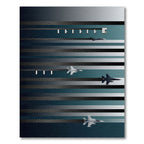Modern Jet Stream Striped Monochrome Art Rug
