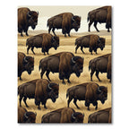 Majestic Wild Bison Meadow Landscape Rug