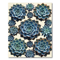 Blue Succulent Botanical Arrangement Rug
