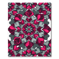 Vibrant Pink and Gray Heart Mandala Rug
