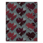 Dark Crimson Tattered Heart Collage Rug