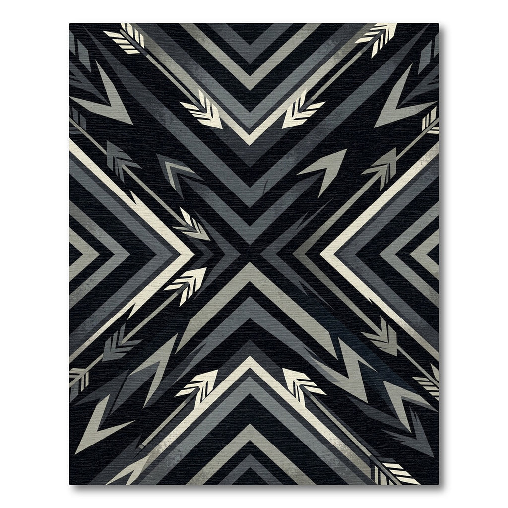 Black and Gray Arrow Chevron Rug