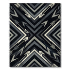 Black and Gray Arrow Chevron Rug